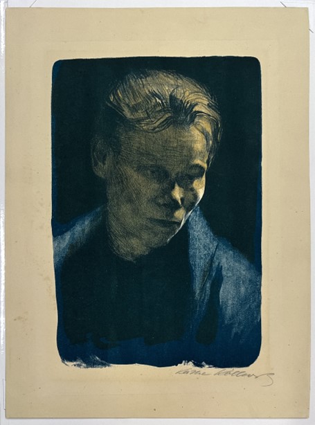Brustbild einer Arbeiterfrau mit blauem Touch (Portrait d’une ouvrière au châle bleu)